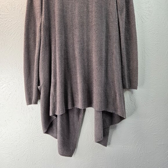 Barefoot Dreams Cozychic Cardigan Taupe Open Front Lagenlook Poncho Wrap Sweater - Picture 11 of 13